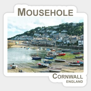 Mousehole, Cornwall, England UK fishing harbour village art Sticker